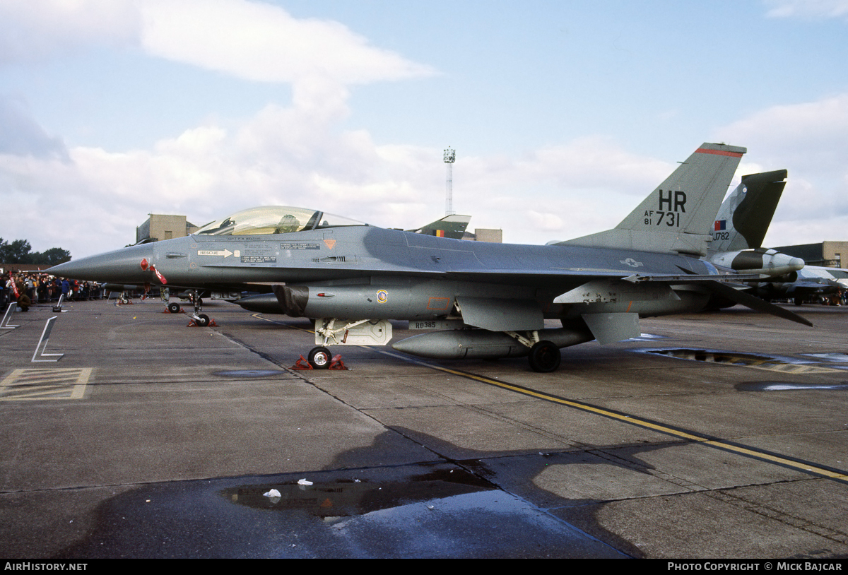 Aircraft Photo of 81-0731 / AF81-731 | General Dynamics F-16A Fighting Falcon | USA - Air Force | AirHistory.net #192