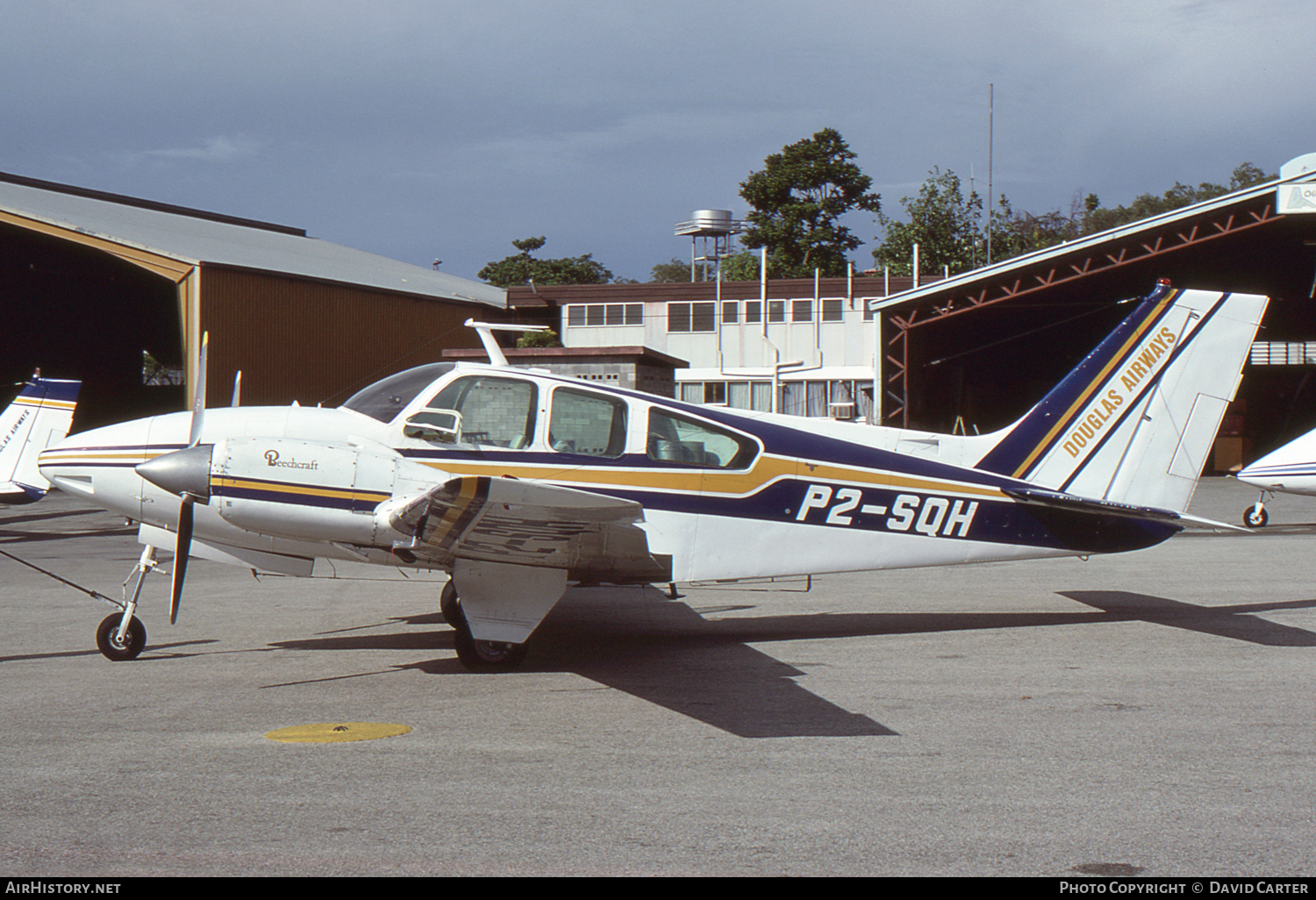 Aircraft Photo of P2-SQH | Beech D55 Baron | Douglas Airways | AirHistory.net #392