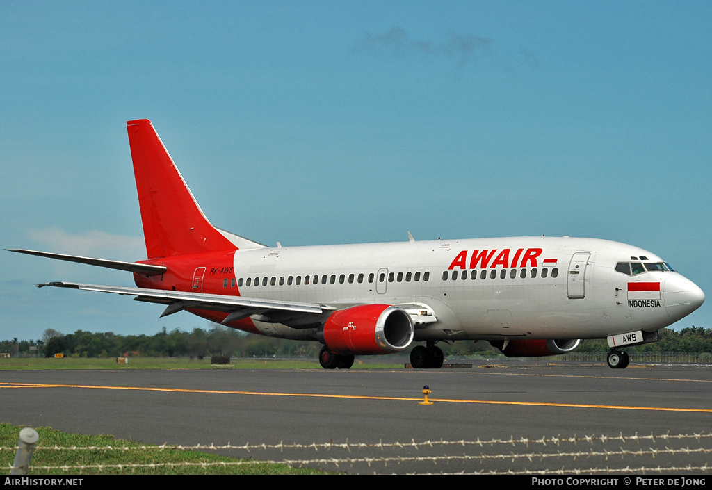 Aircraft Photo of PK-AWS | Boeing 737-3S1 | Awair | AirHistory.net #1106