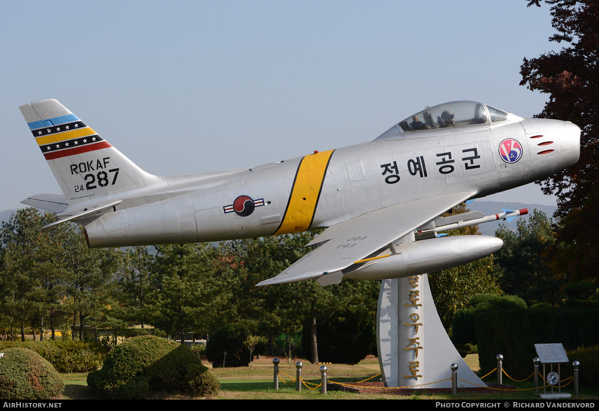 Aircraft Photo of 24-287 | North American F-86F Sabre | South Korea - Air Force | AirHistory.net #1224