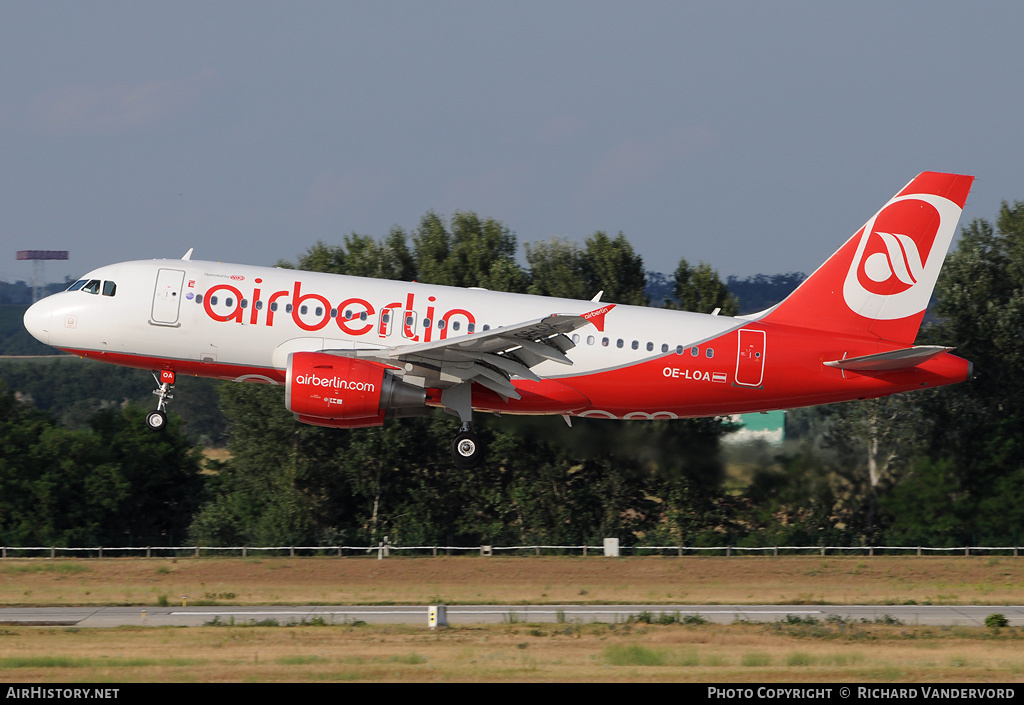 Aircraft Photo of OE-LOA | Airbus A319-112 | Air Berlin | AirHistory.net #1273