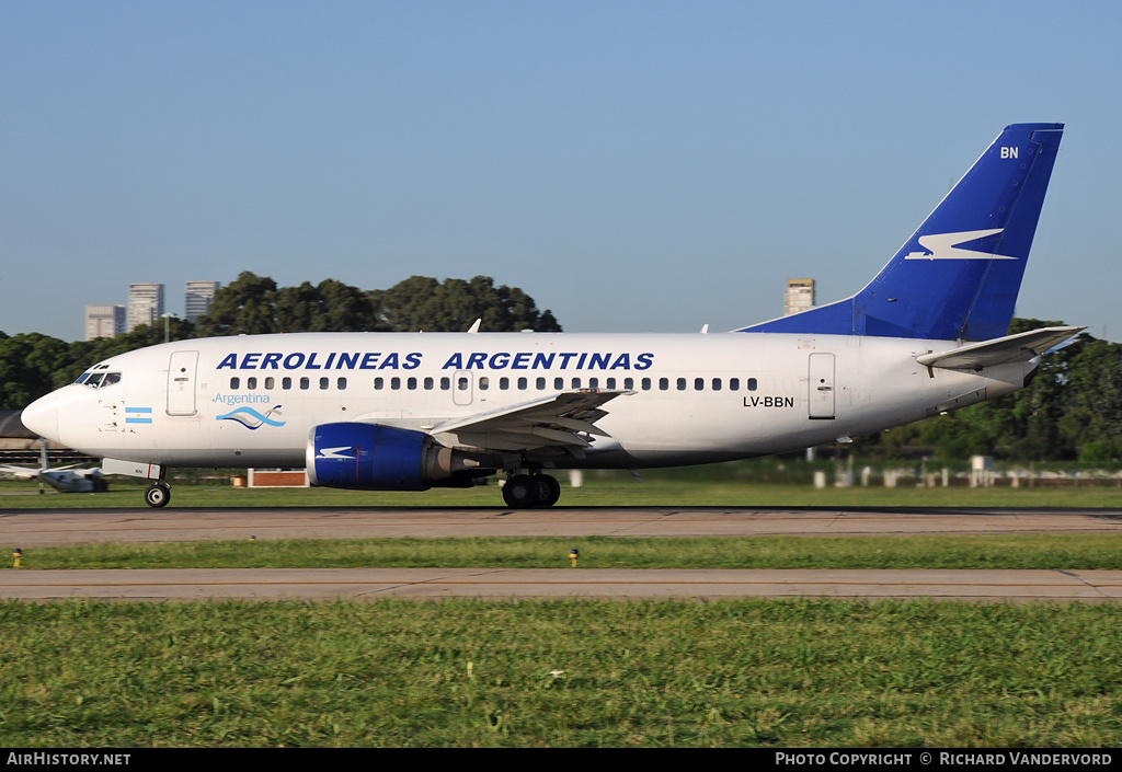 Aircraft Photo of LV-BBN | Boeing 737-5H6 | Aerolíneas Argentinas | AirHistory.net #1302