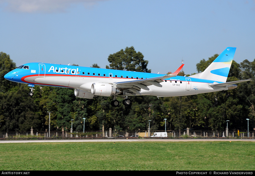 Aircraft Photo of LV-CKZ | Embraer 190AR (ERJ-190-100IGW) | Austral Líneas Aéreas | AirHistory.net #1303