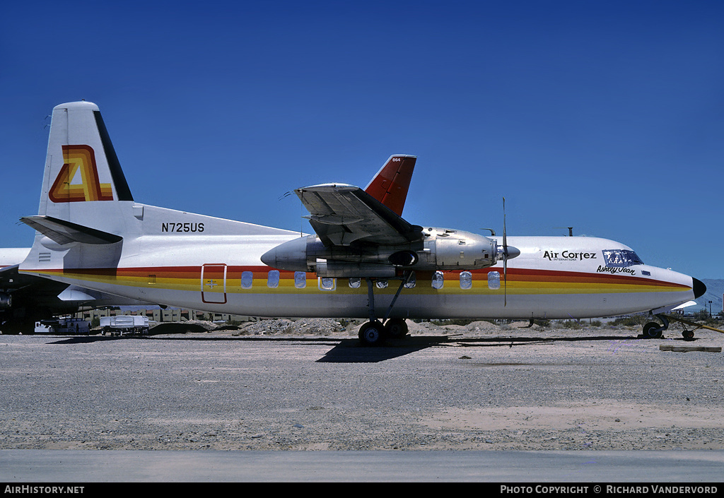 Aircraft Photo of N725US | Fairchild F-27A | Air Cortez International | AirHistory.net #1320