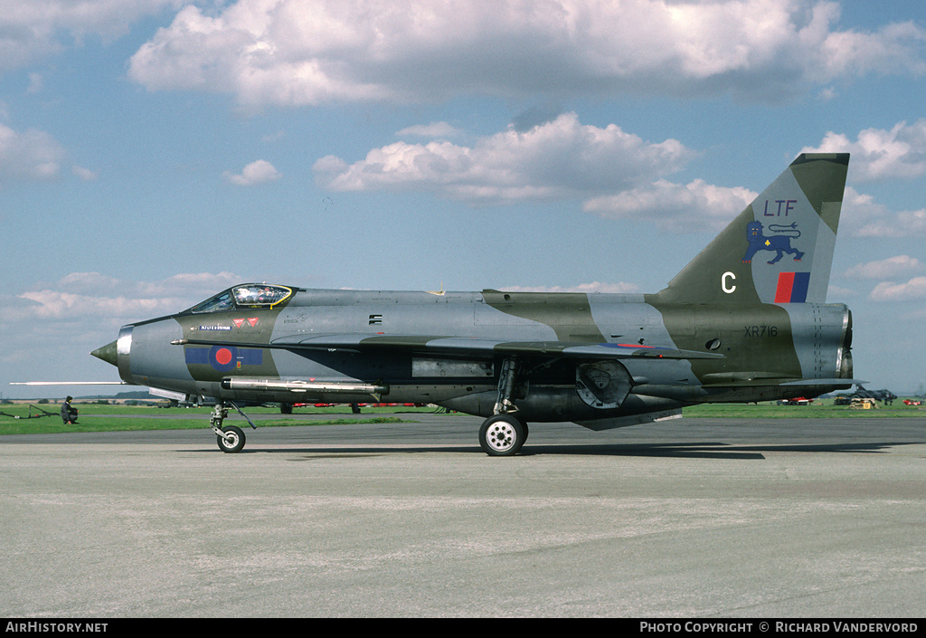 Aircraft Photo of XR716 | English Electric Lightning F3 | UK - Air Force | AirHistory.net #1324