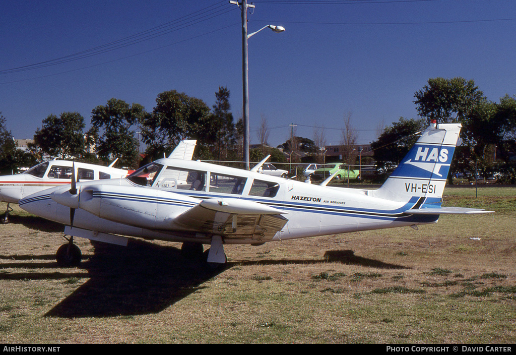 Aircraft Photo of VH-ESI | Piper PA-30-160 Twin Comanche B | Hazelton Air Services - HAS | AirHistory.net #1469