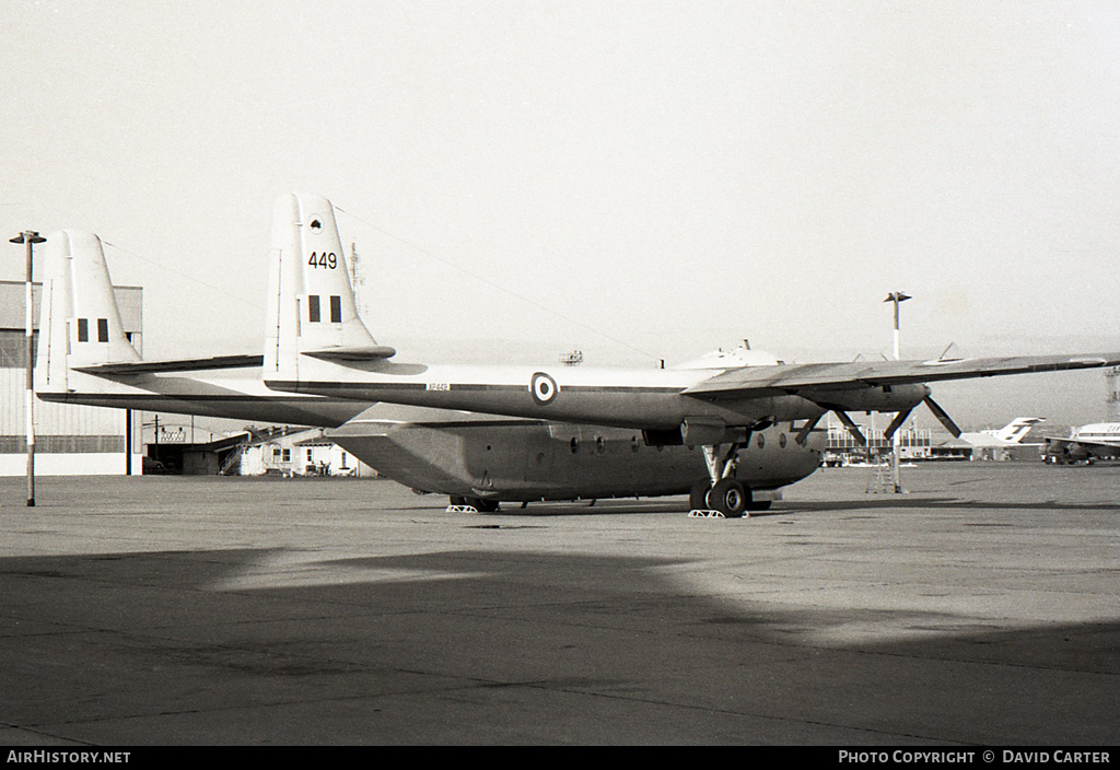 Aircraft Photo of XP449 | Armstrong Whitworth AW-660 Argosy C.1 | UK - Air Force | AirHistory.net #1498