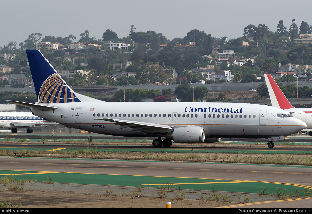 Aircraft Photo of N77303 | Boeing 737-3T0 | Continental Airlines | AirHistory.net #1575