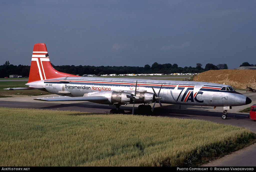 Aircraft Photo of VR-HHC | Canadair CL-44D4-2 | Transmeridian Hong Kong | AirHistory.net #1971