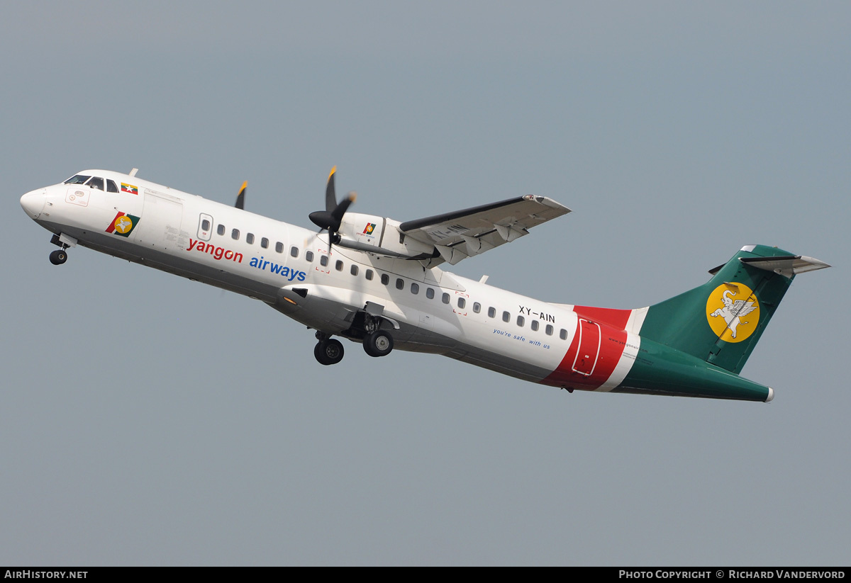 Aircraft Photo of XY-AIN | ATR ATR-72-212 | Yangon Airways | AirHistory.net #2066