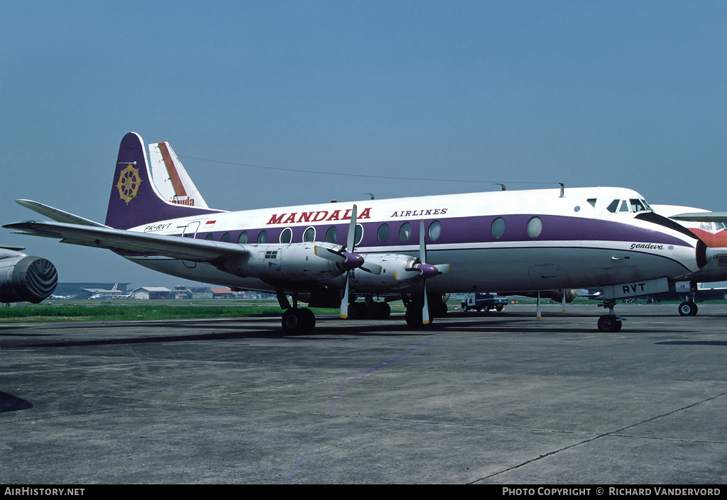 Aircraft Photo of PK-RVT | Vickers 806 Viscount | Mandala Airlines | AirHistory.net #2127