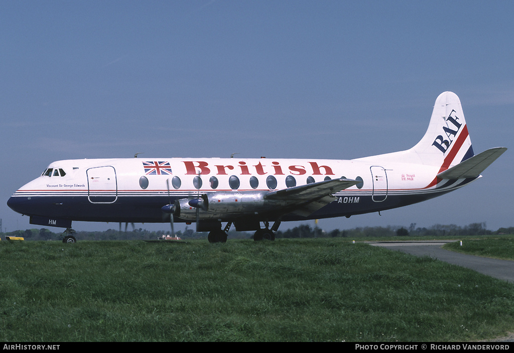 Aircraft Photo of G-AOHM | Vickers 802 Viscount | British Air Ferries - BAF | AirHistory.net #2248