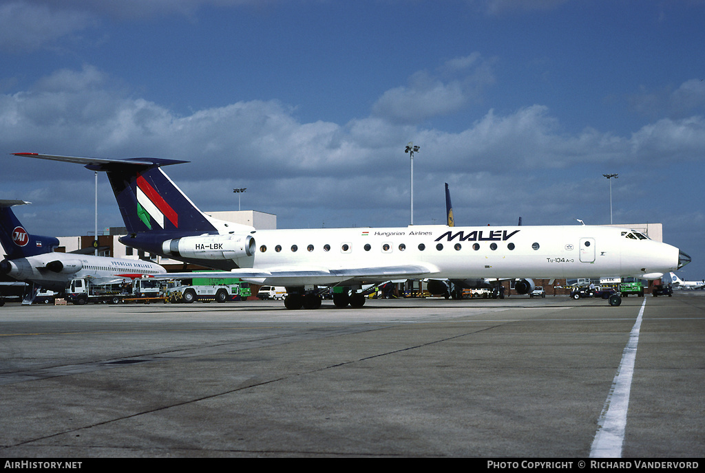 Aircraft Photo of HA-LBK | Tupolev Tu-134A | Malév - Hungarian Airlines | AirHistory.net #2261