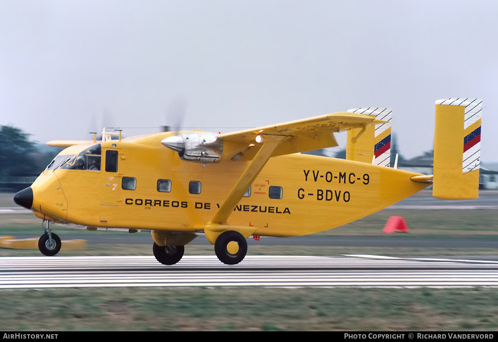 Aircraft Photo of YV-O-MC-9 | Short SC.7 Skyvan 3-100 | Correos de Venezuela | AirHistory.net #2751