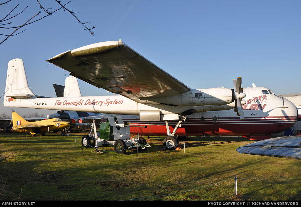 Aircraft Photo of G-APRL | Armstrong Whitworth AW-650 Argosy 101 | Elan Overnight Delivery System | AirHistory.net #2755