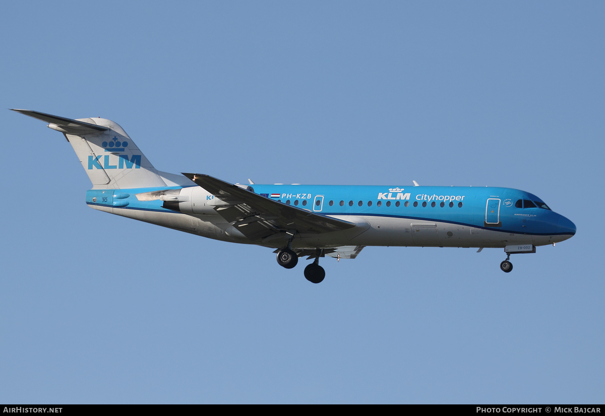 Aircraft Photo of PH-KZB | Fokker 70 (F28-0070) | KLM Cityhopper | AirHistory.net #3220