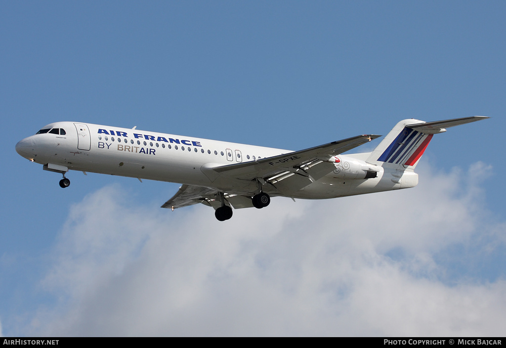 Aircraft Photo of F-GPXE | Fokker 100 (F28-0100) | Air France | AirHistory.net #3473