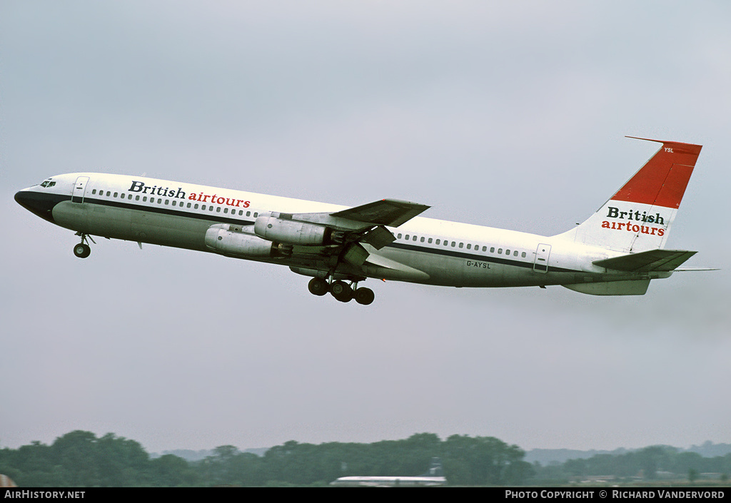 Aircraft Photo of G-AYSL | Boeing 707-321 | British Airtours | AirHistory.net #3747