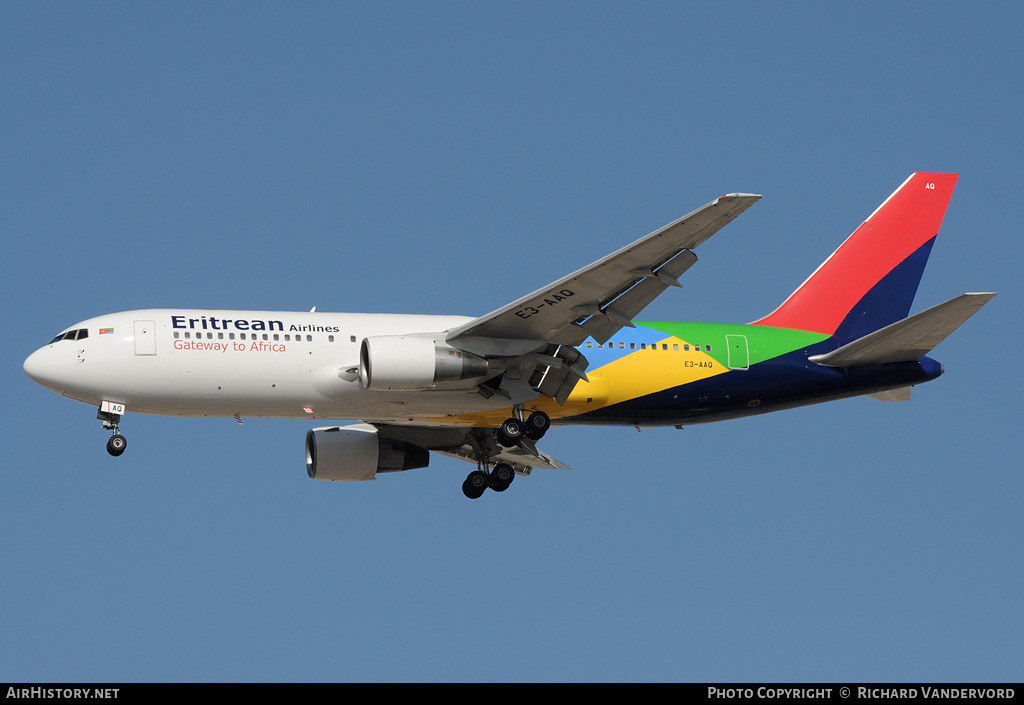 Aircraft Photo of E3-AAQ | Boeing 767-238/ER | Eritrean Airlines | AirHistory.net #3765