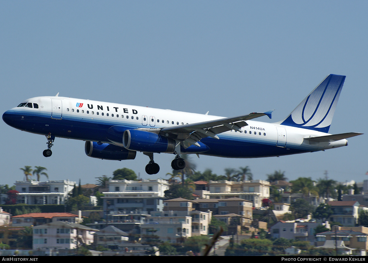 Aircraft Photo of N414UA | Airbus A320-232 | United Airlines | AirHistory.net #4290