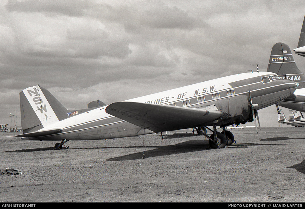 Aircraft Photo of VH-ING | Douglas DC-3-G202A | Airlines of NSW | AirHistory.net #4542