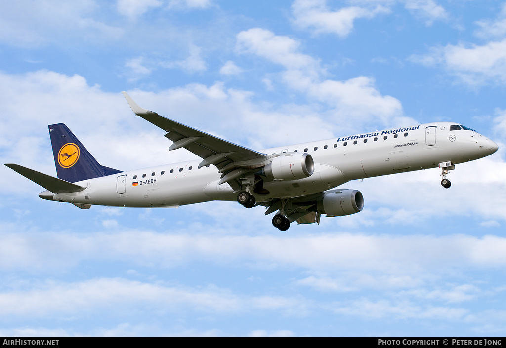 Aircraft Photo of D-AEBH | Embraer 195LR (ERJ-190-200LR) | Lufthansa Regional | AirHistory.net #4565