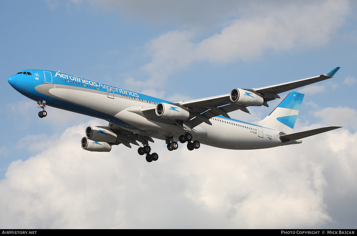 Aircraft Photo of LV-CSF | Airbus A340-313 | Aerolíneas Argentinas | AirHistory.net #4922