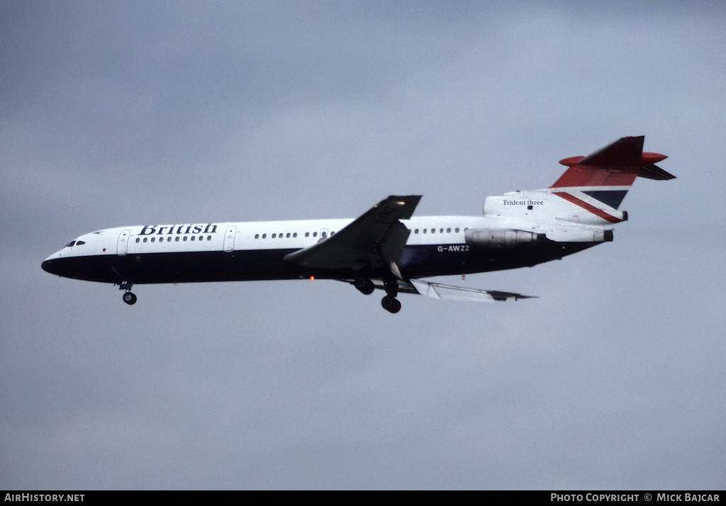 Aircraft Photo of G-AWZZ | Hawker Siddeley HS-121 Trident 3B | British Airways | AirHistory.net #5552