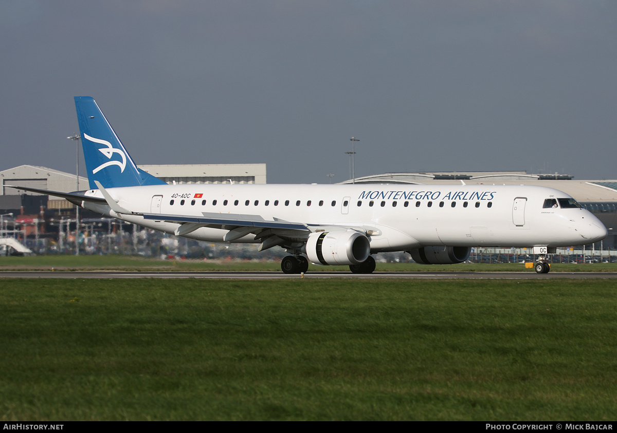 Aircraft Photo of 4O-AOC | Embraer 195LR (ERJ-190-200LR) | Montenegro Airlines | AirHistory.net #5716