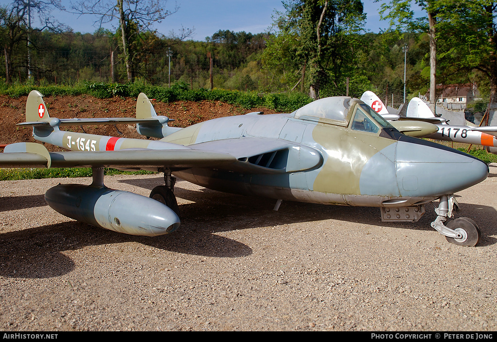 Aircraft Photo of J-1545 | De Havilland D.H. 112 Venom FB50 | Switzerland - Air Force | AirHistory.net #6323