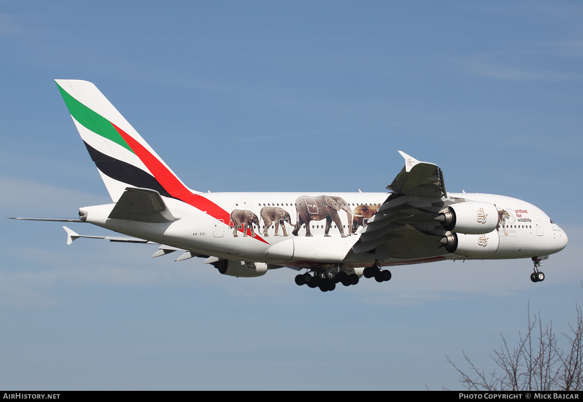 Aircraft Photo of A6-EEI | Airbus A380-861 | Emirates | AirHistory.net #6476