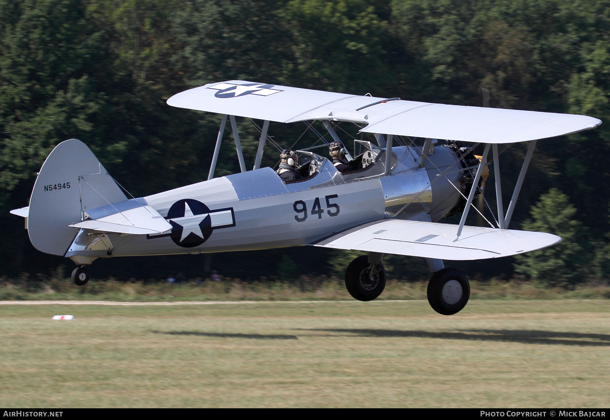 Aircraft Photo of N54945 | Boeing PT-17 Kaydet (A75N1) | USA - Air Force | AirHistory.net #7509