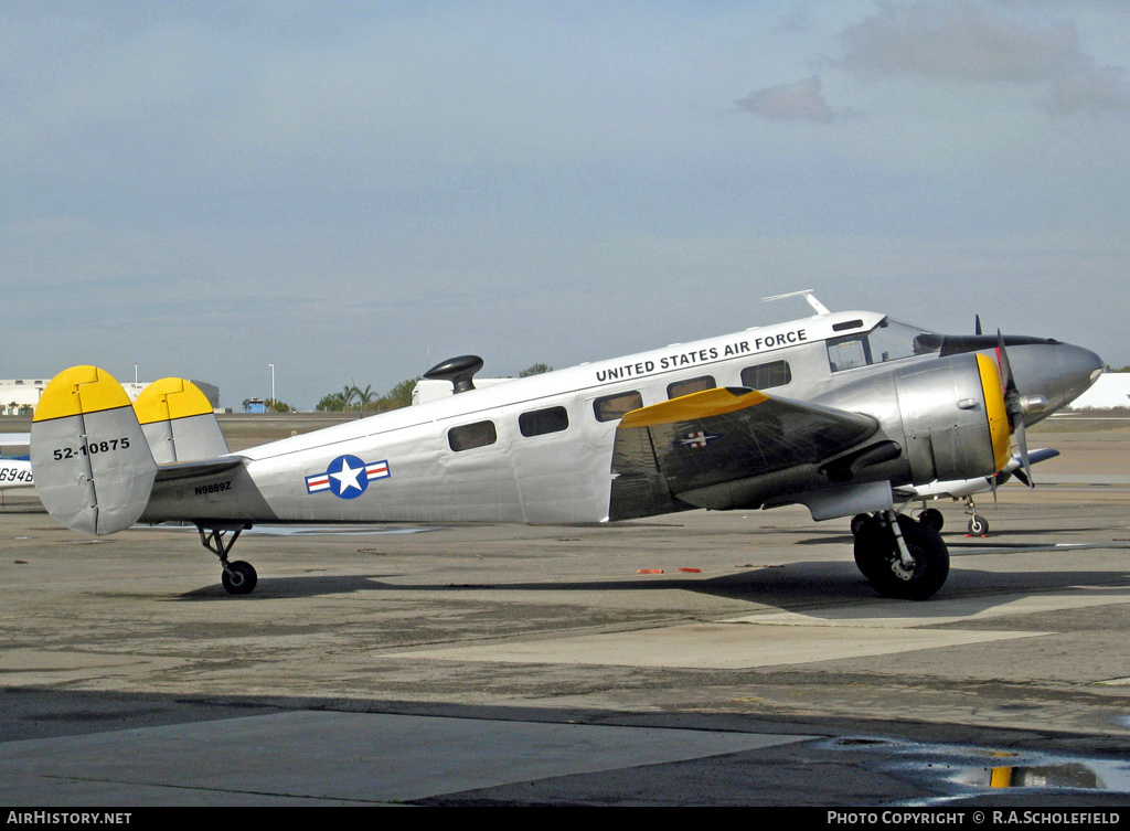 Aircraft Photo of N9889Z / 52-10875 | Beech C-45H Expeditor | USA - Air Force | AirHistory.net #7695