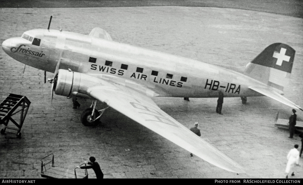 Aircraft Photo of HB-IRA | Douglas DC-3-216 | Swissair - Swiss Air Lines | AirHistory.net #7910