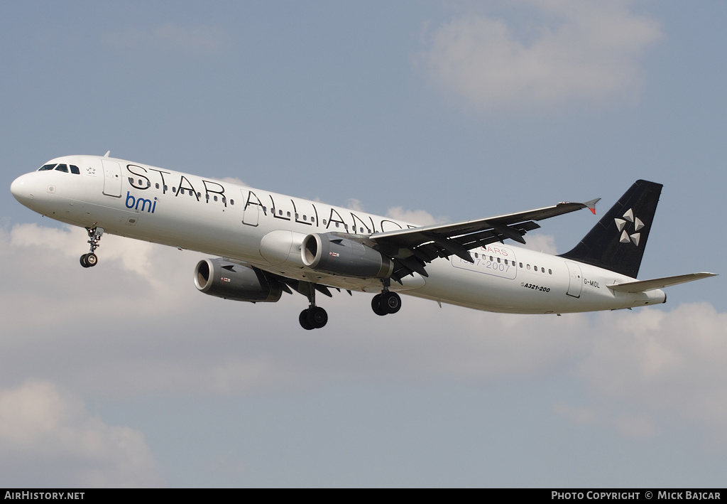 Aircraft Photo of G-MIDL | Airbus A321-231 | BMI - British Midland International | AirHistory.net #8014