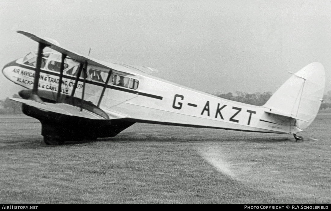 Aircraft Photo of G-AKZT | De Havilland D.H. 89A Dragon Rapide | Air Navigation & Trading | AirHistory.net #8047