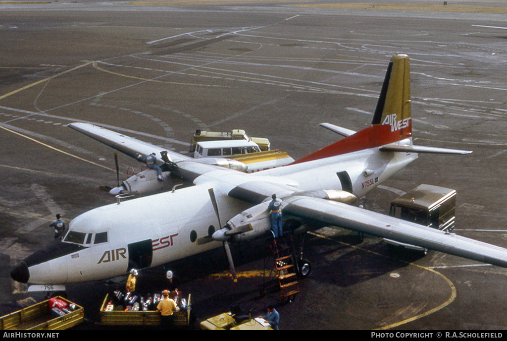 Aircraft Photo of N755L | Fairchild F-27A | Air West | AirHistory.net #8191