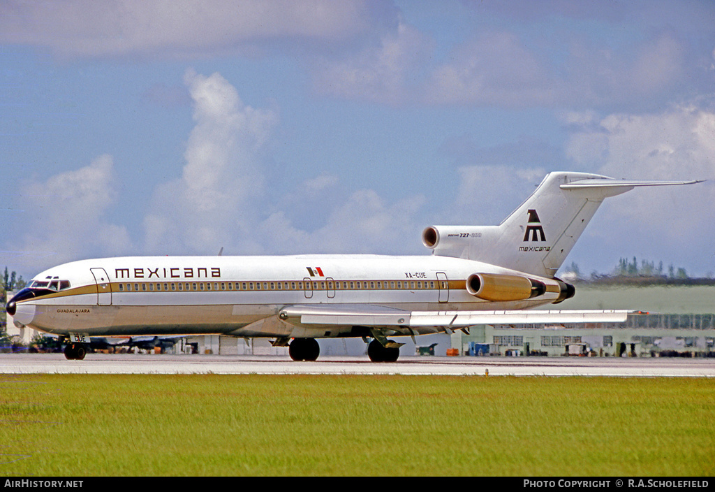 Aircraft Photo of XA-CUE | Boeing 727-264/Adv | Mexicana | AirHistory.net #8393
