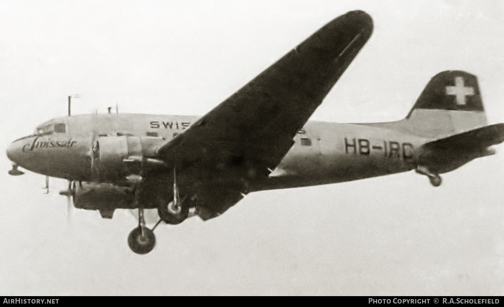 Aircraft Photo of HB-IRC | Douglas DC-3D | Swissair - Swiss Air Lines | AirHistory.net #8486