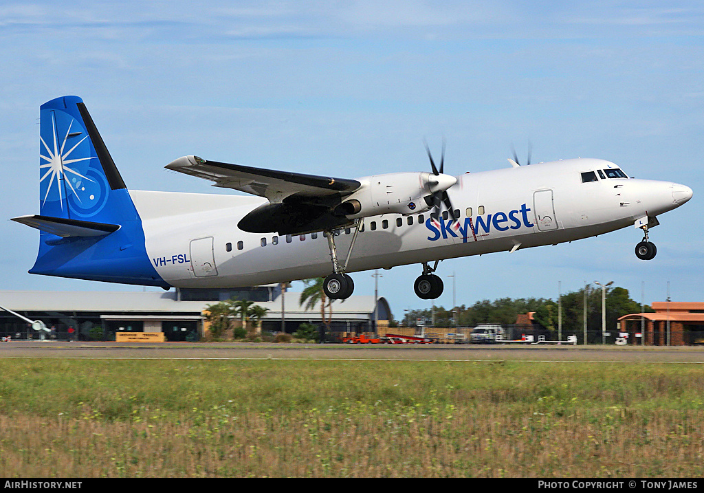 Aircraft Photo of VH-FSL | Fokker 50 | Skywest Airlines | AirHistory.net #8894