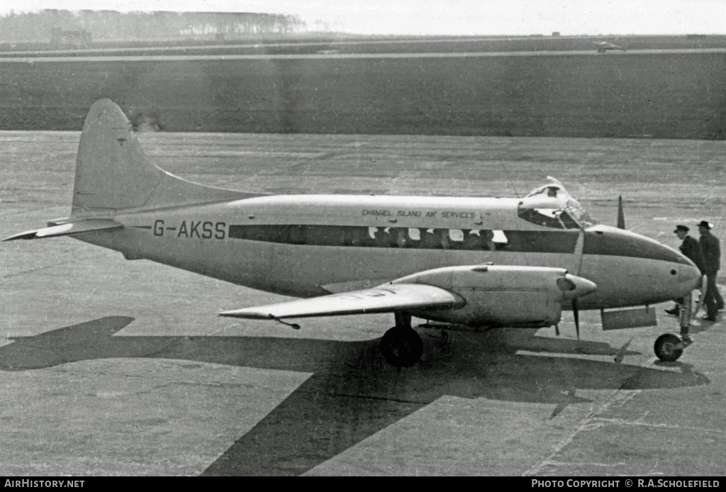 Aircraft Photo of G-AKSS | De Havilland D.H. 104 Dove 1 | Channel Island Air Services | AirHistory.net #9014