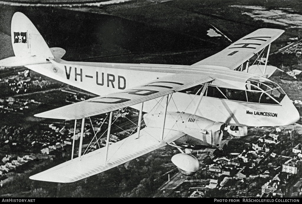 Aircraft Photo of VH-URD | De Havilland D.H. 84 Dragon | Tasmanian Aerial Services | AirHistory.net #9247