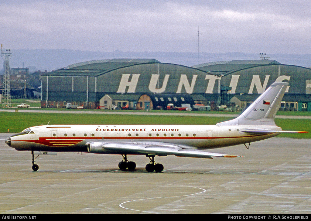 Aircraft Photo of OK-MDE | Tupolev Tu-104A | ČSA - Československé Aerolinie - Czechoslovak Airlines | AirHistory.net #9480