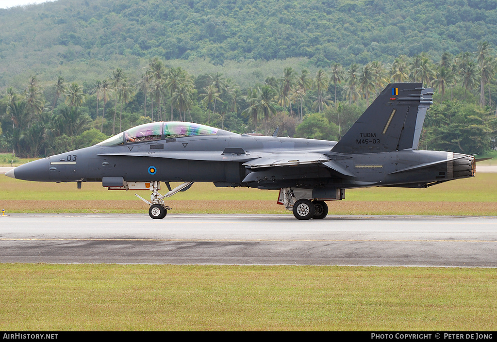Aircraft Photo of M45-03 | McDonnell Douglas F/A-18D Hornet | Malaysia - Air Force | AirHistory.net #9521
