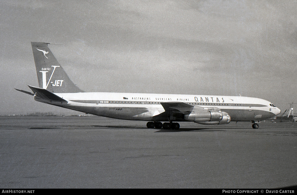 Aircraft Photo of VH-EBR | Boeing 707-328C | Qantas | AirHistory.net #9553
