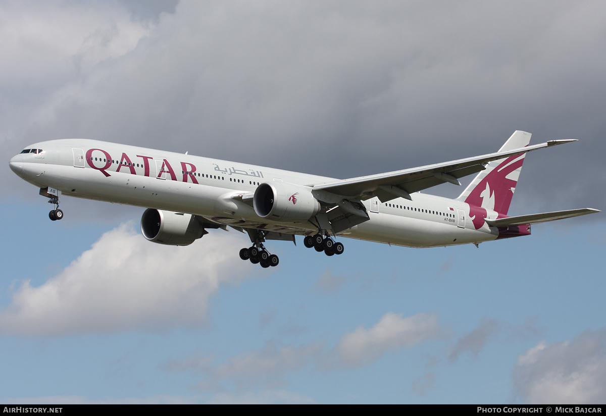 Aircraft Photo of A7-BAB | Boeing 777-3DZ/ER | Qatar Airways | AirHistory.net #9563