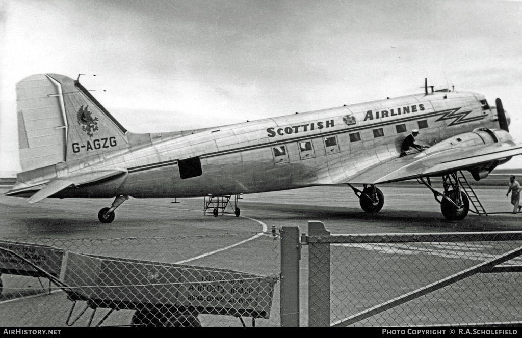 Aircraft Photo of G-AGZG | Douglas C-47A Skytrain | Scottish Airlines | AirHistory.net #9778