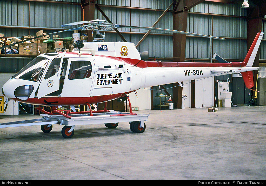 Aircraft Photo of VH-SGK | Aerospatiale AS-350BA Ecureuil | Queensland Government | AirHistory.net #10142