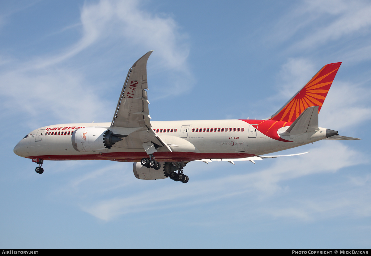Aircraft Photo of VT-AND | Boeing 787-8 Dreamliner | Air India | AirHistory.net #10170