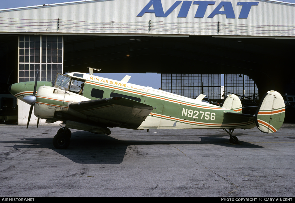 Aircraft Photo of N92756 | Beech H18 | M & M Air Service | AirHistory.net #10836